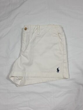 2 for $45 Ralph Lauren Sport Cream Women's Shorts with Navy Polo Logo